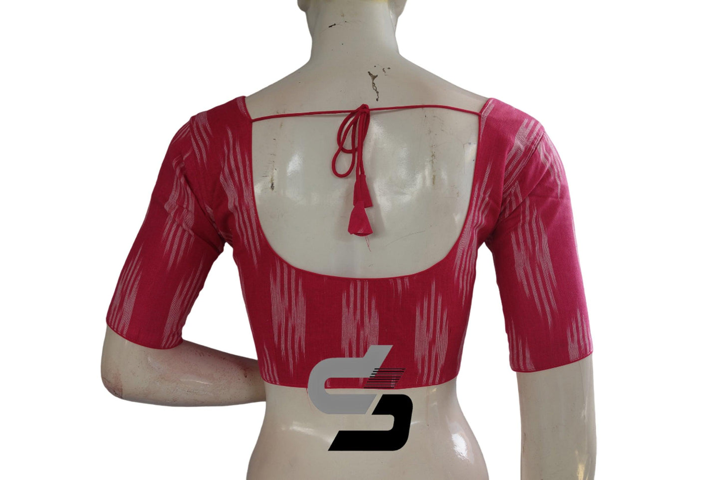 Pink Color Ikkat Cotton Readymade Blouse - D3blouses