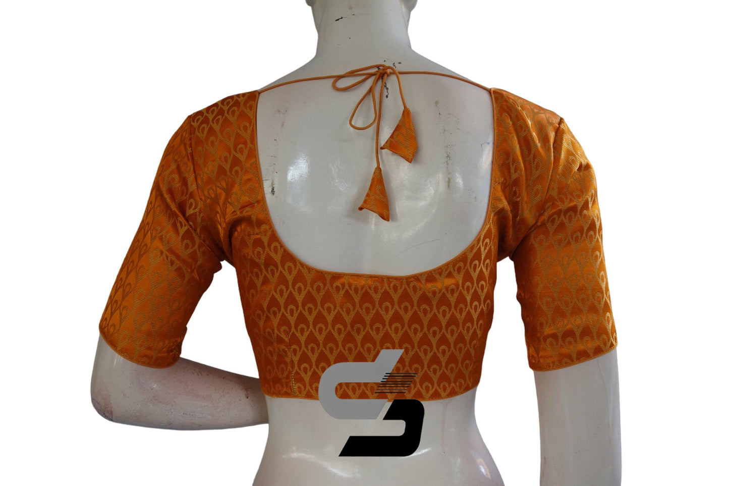 Mustard Color Brocade Readymade Saree Blouse - D3blouses
