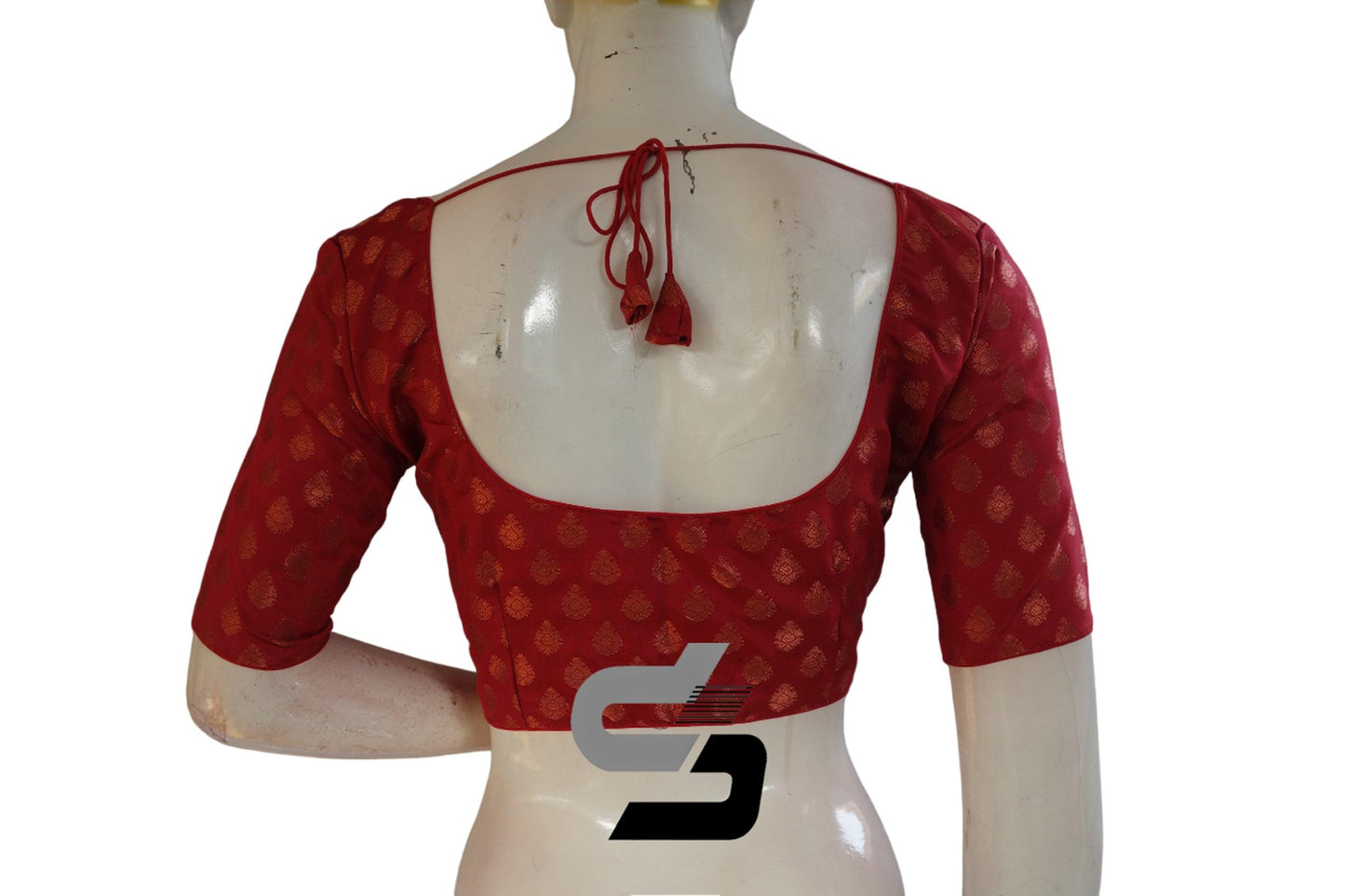 Light Maroon Color Brocade Readymade Saree Blouse - D3blouses