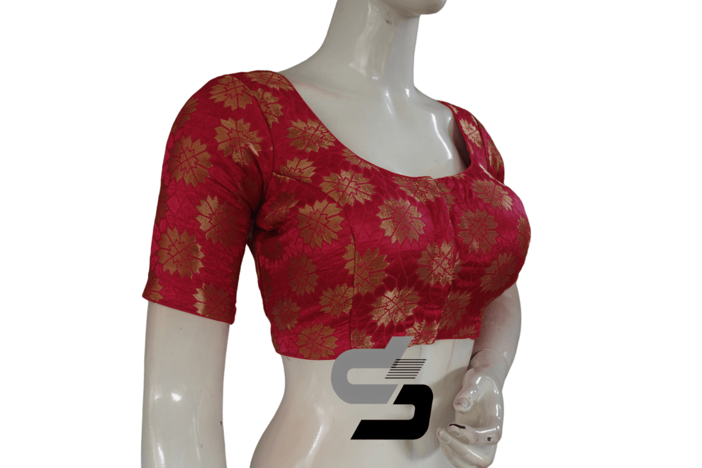 Pink Color Brocade Readymade Saree Blouse - D3blouses