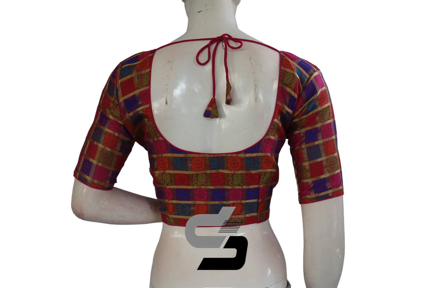 Multi Color Chanderi Silk Readymade Blouse - D3blouses