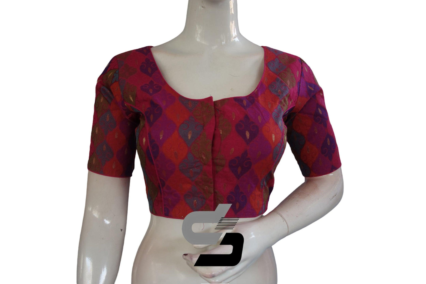 Multi Color Chanderi Silk Readymade Blouse - D3blouses