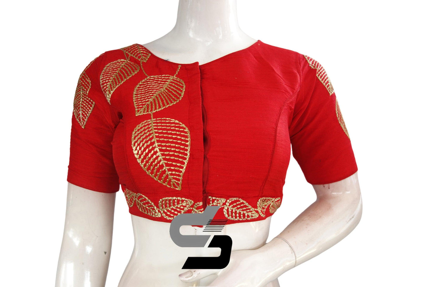 Red Color Semi Silk Designer, Party Wear Readymade Blouse/ Indian Crop Tops - D3blouses