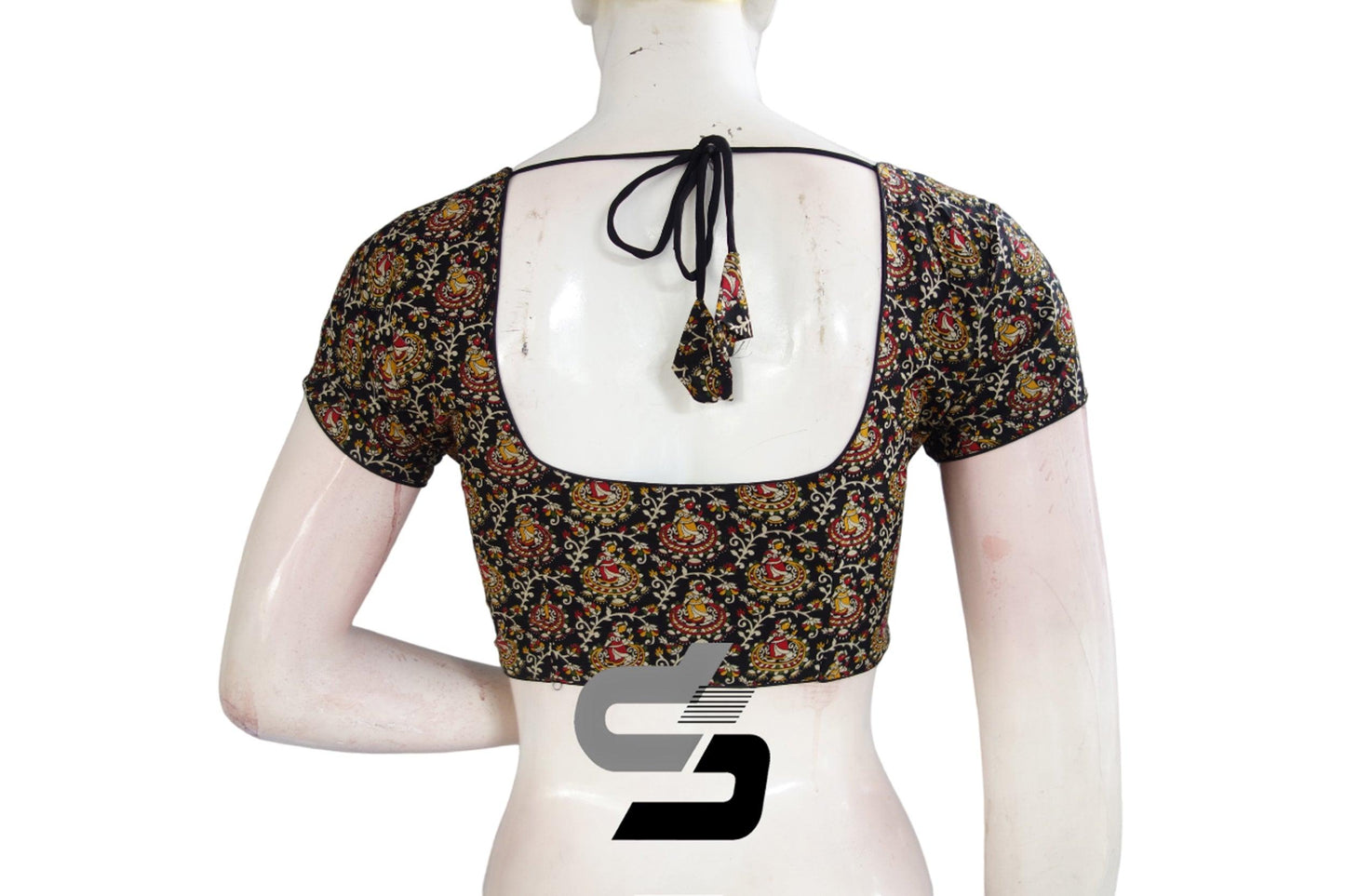 Black Color Patola Print Cotton Readymade Saree Blouse - D3blouses
