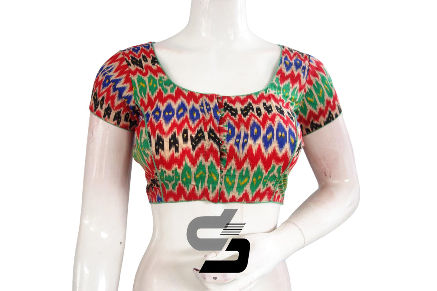 Multi Color Patola Print Cotton Readymade Saree Blouse - D3blouses