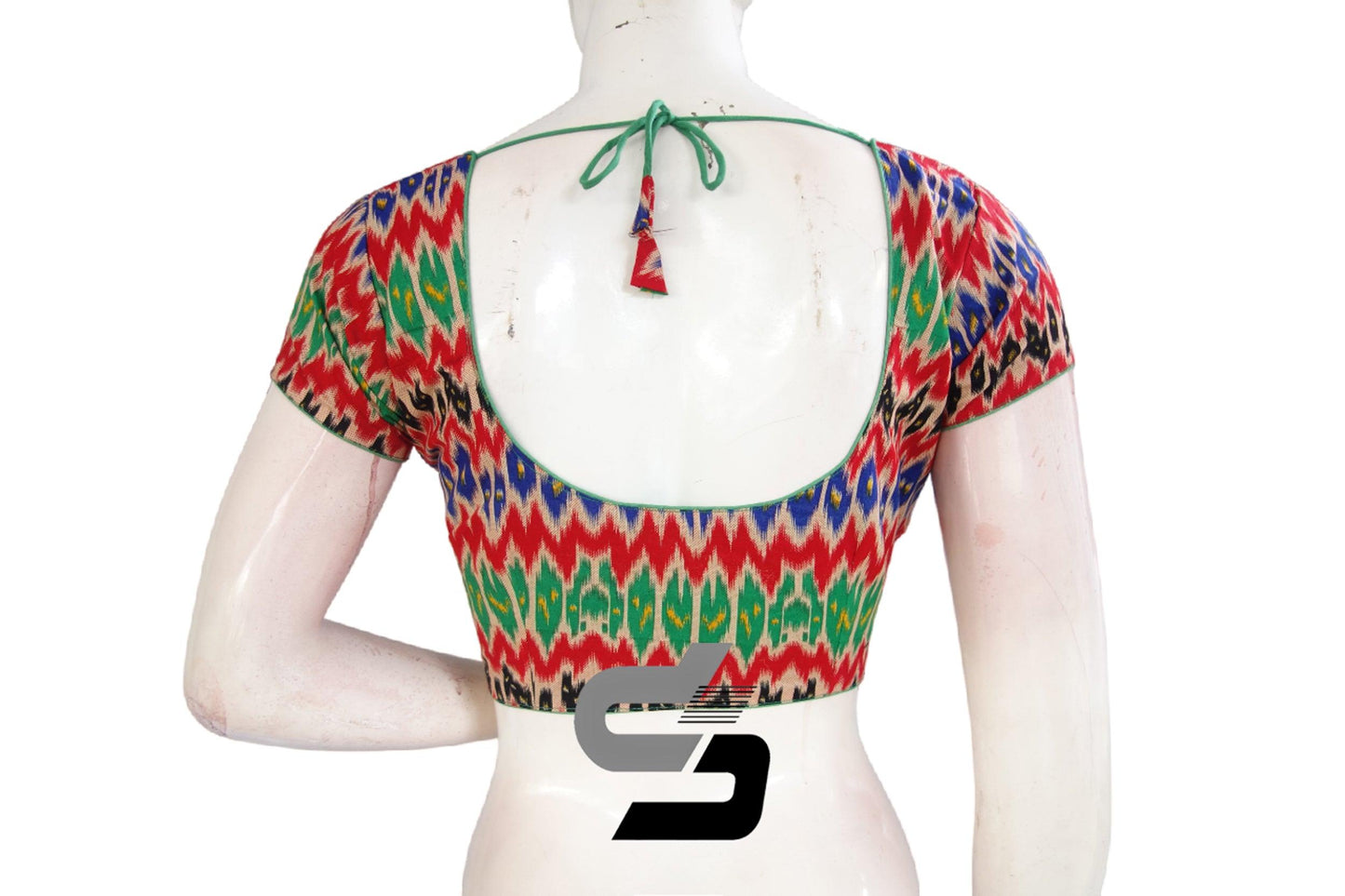 Multi Color Patola Print Cotton Readymade Saree Blouse - D3blouses