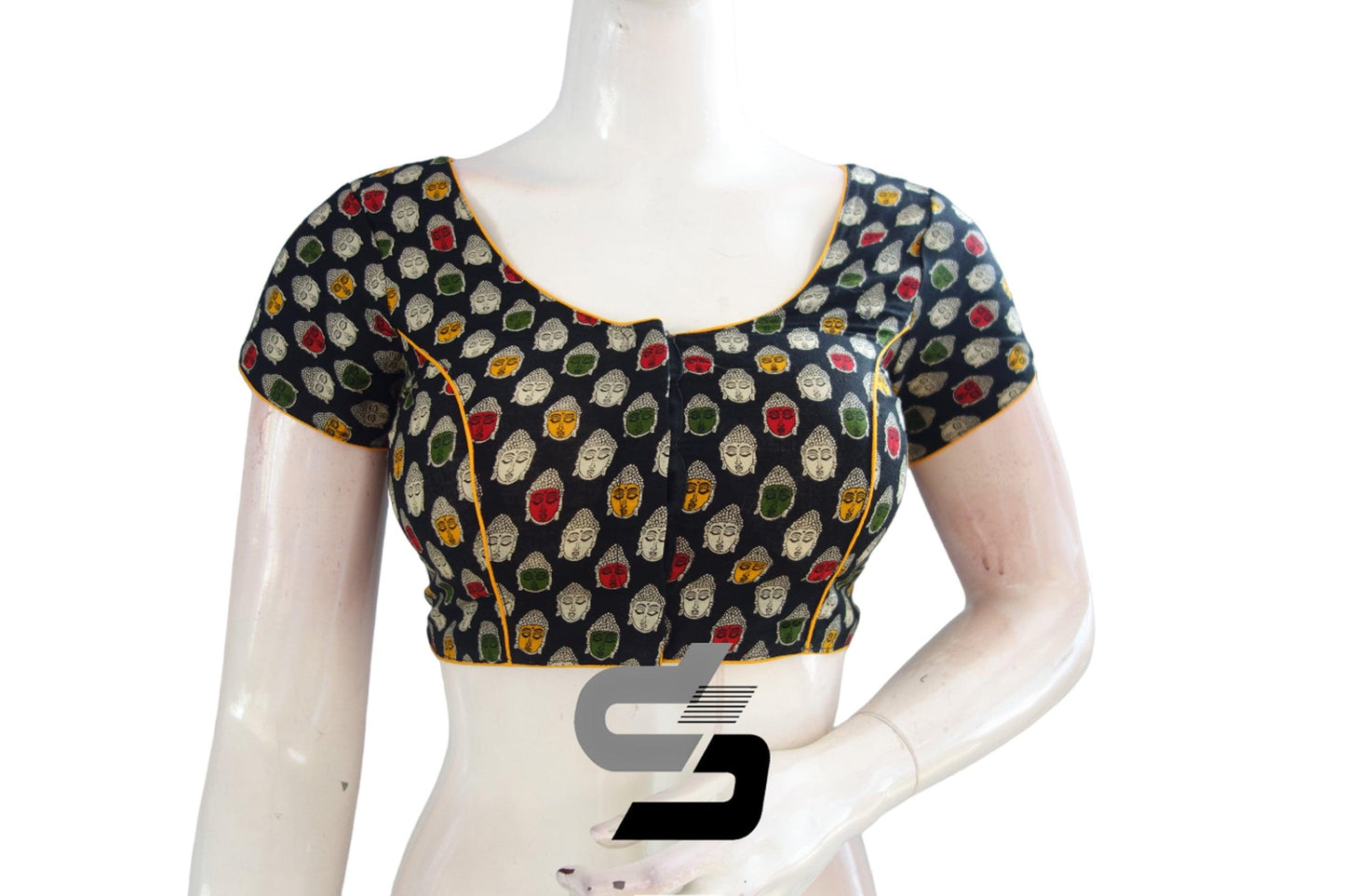 Black Color Patola Print Cotton Readymade Saree Blouse - D3blouses