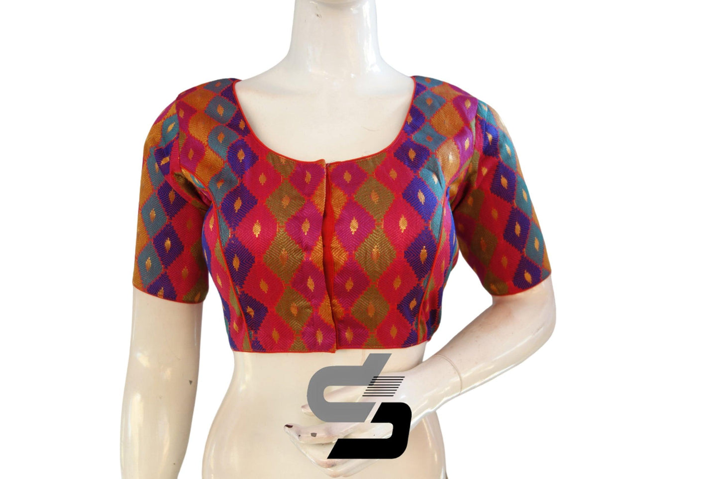 Multi Color Chanderi Silk Readymade Blouse - D3blouses
