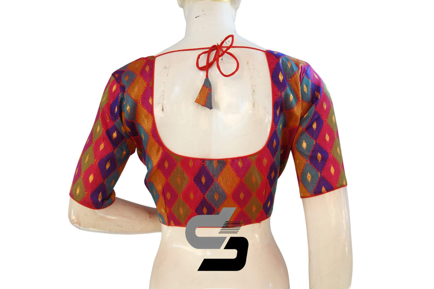 Multi Color Chanderi Silk Readymade Blouse - D3blouses