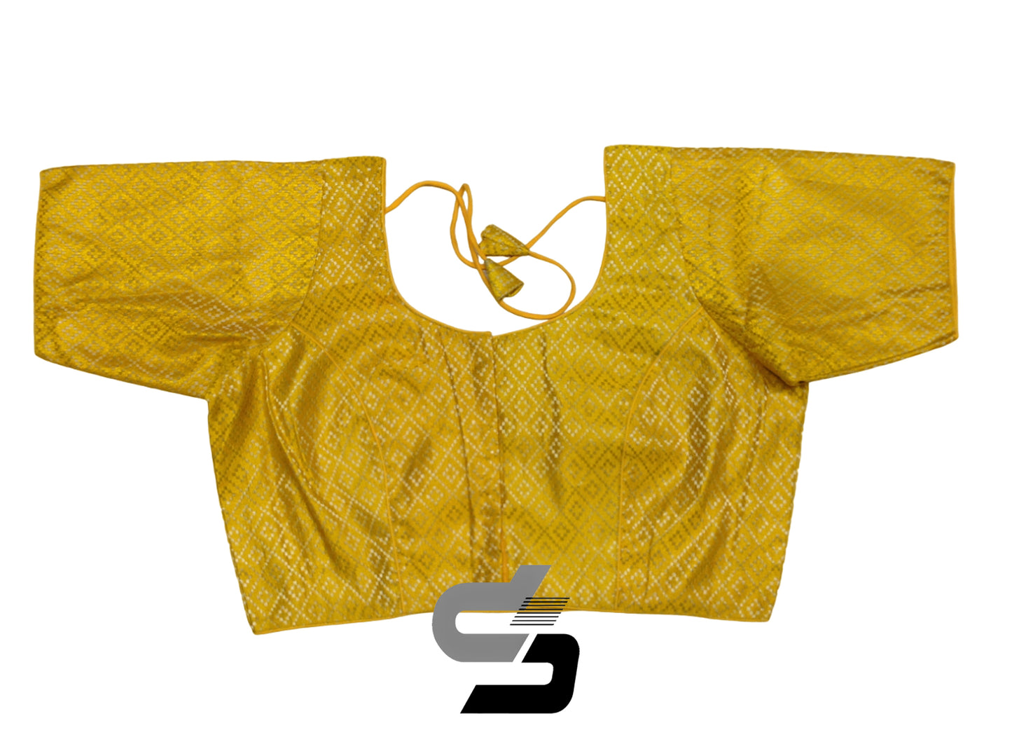 Gold Color Plus Size Brocade Silk Readymade Saree Blouses, Indian Plus Size Blouse