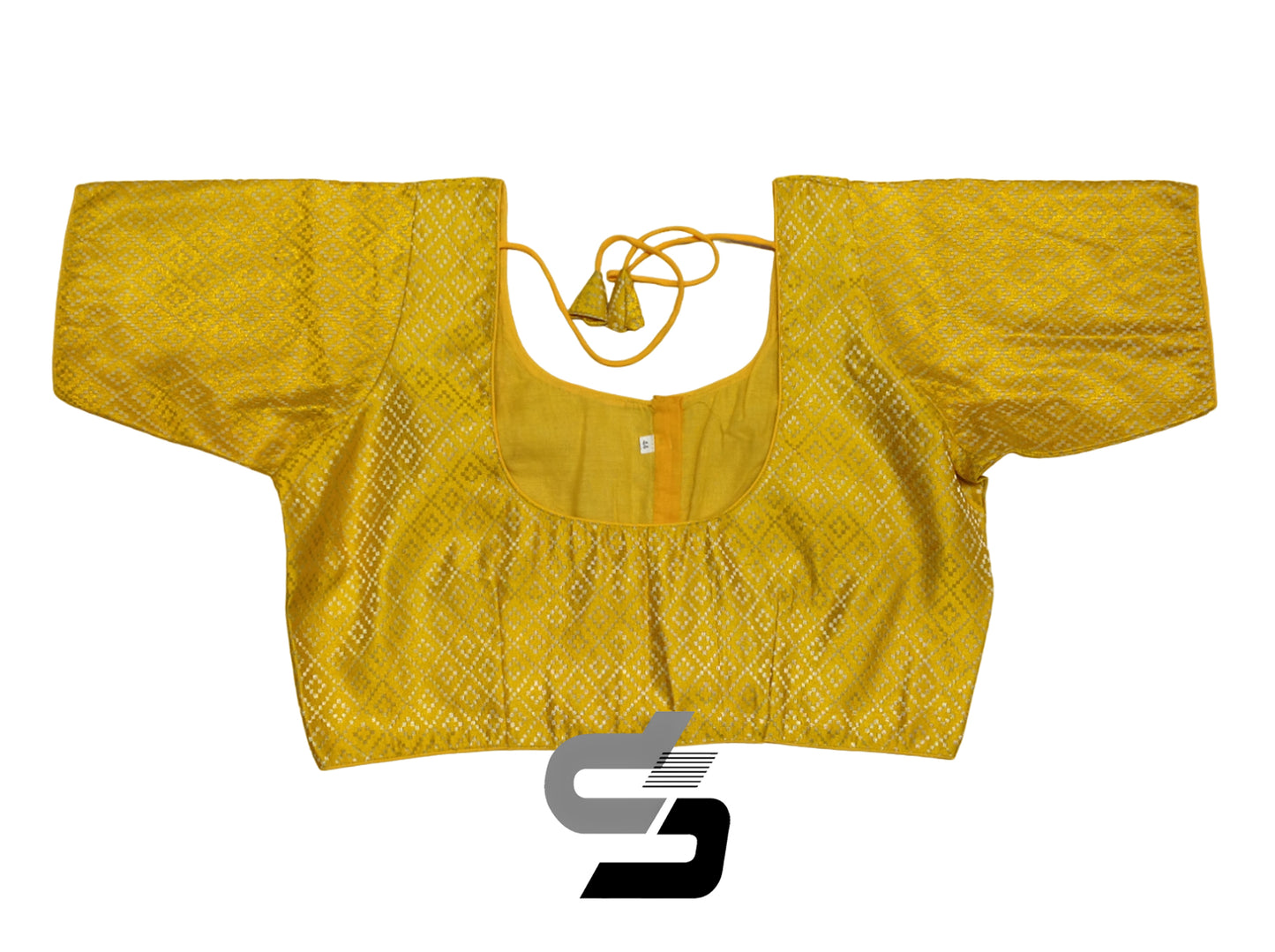 Gold Color Plus Size Brocade Silk Readymade Saree Blouses, Indian Plus Size Blouse