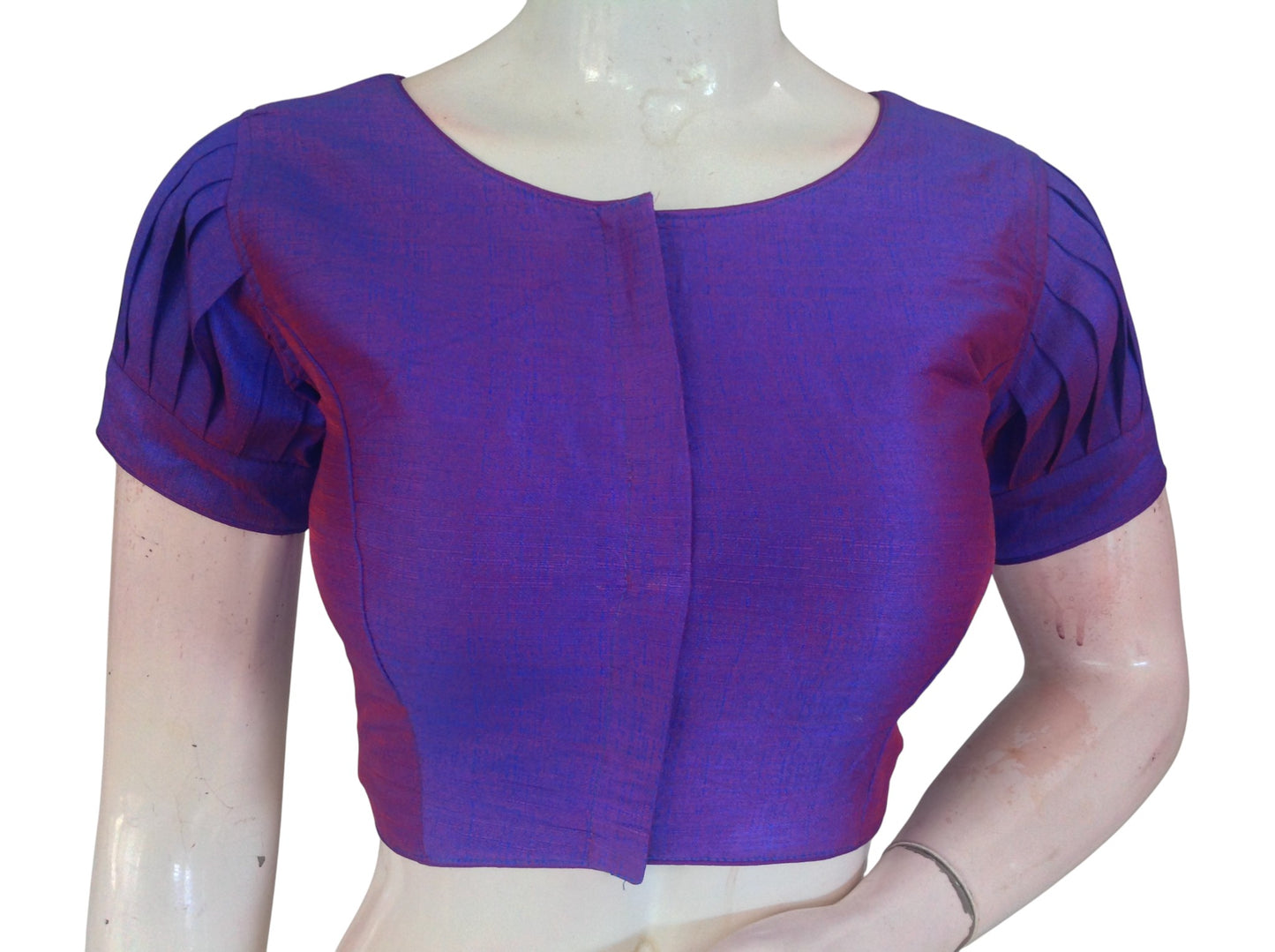 Plain Silk Puff Sleeves Saree Blouse | Ready-to-Wear for Festive & Wedding Sarees