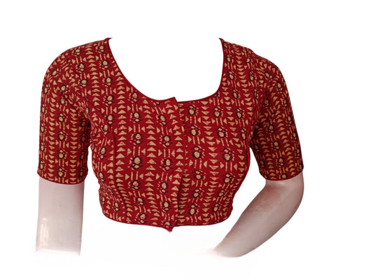 Classic Maroon Color Cotton Readymade Saree Blouse