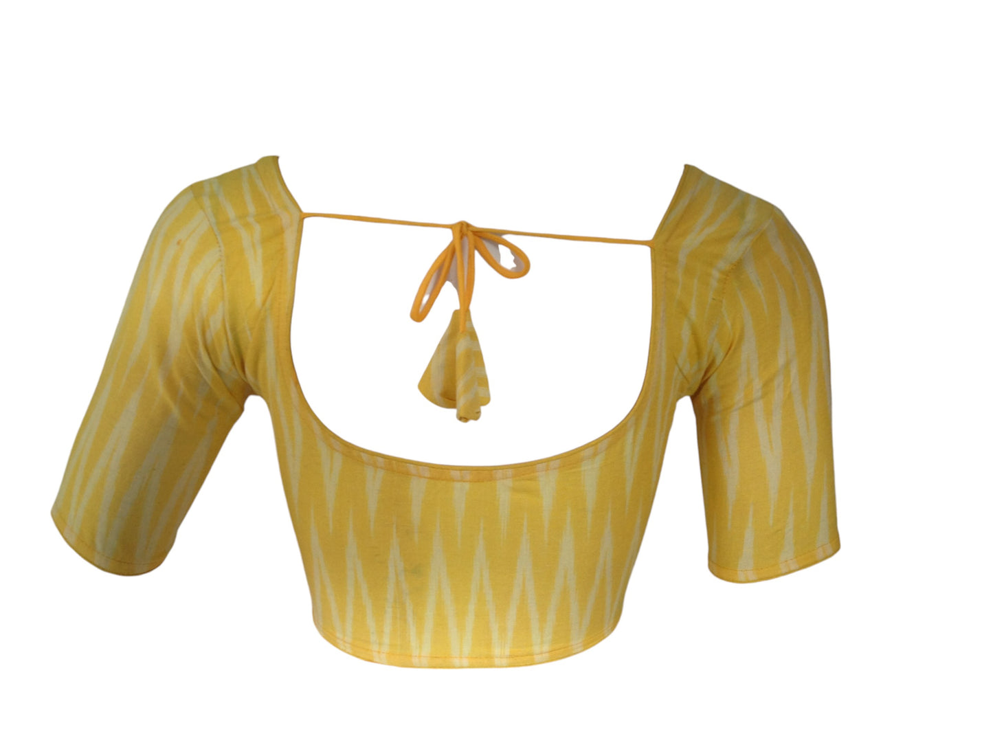 Sunny Sophistication: Readymade Yellow Cotton Saree Blouse