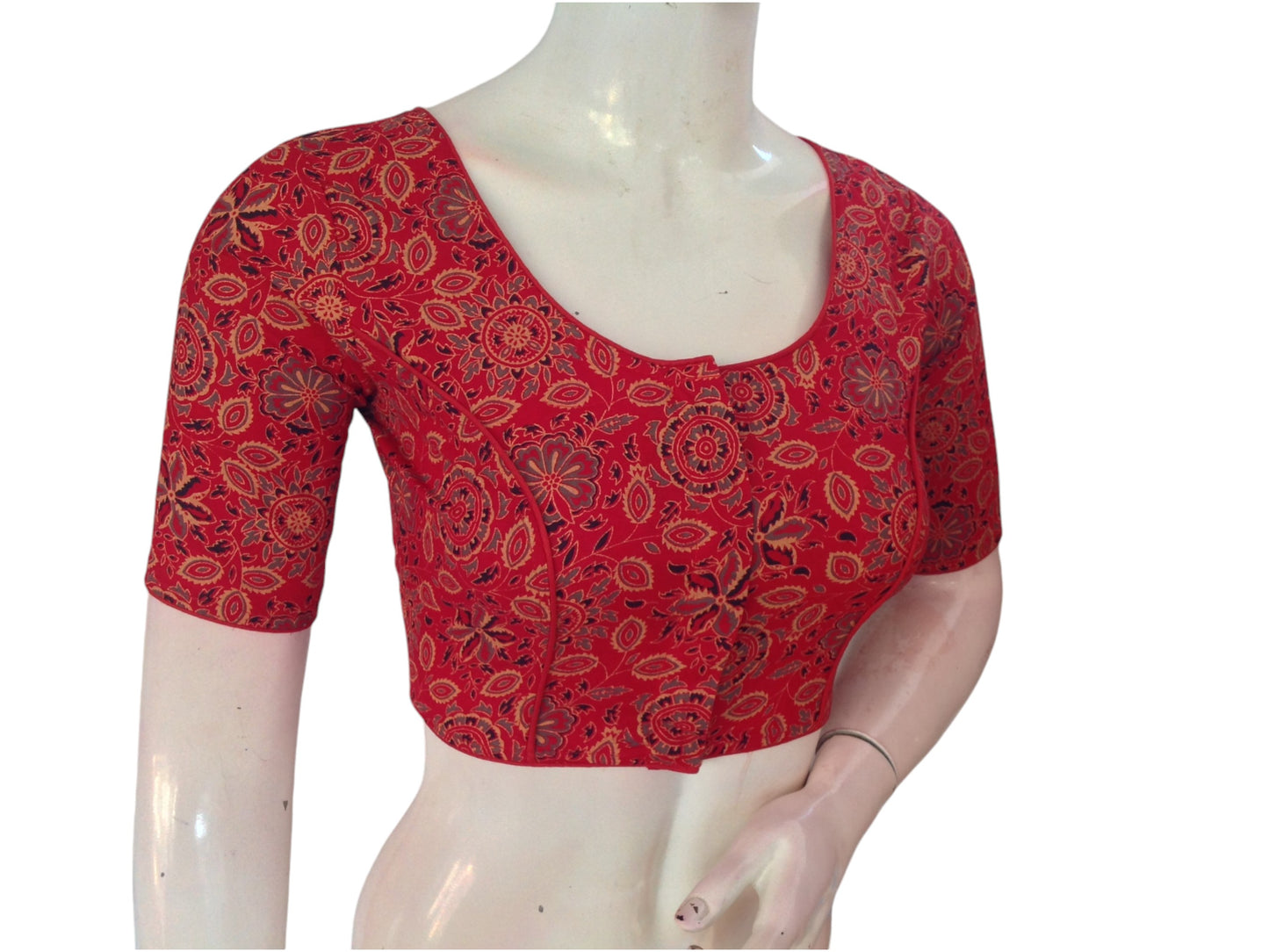 Red Cotton Readymade Saree Blouse: A Bold Statement