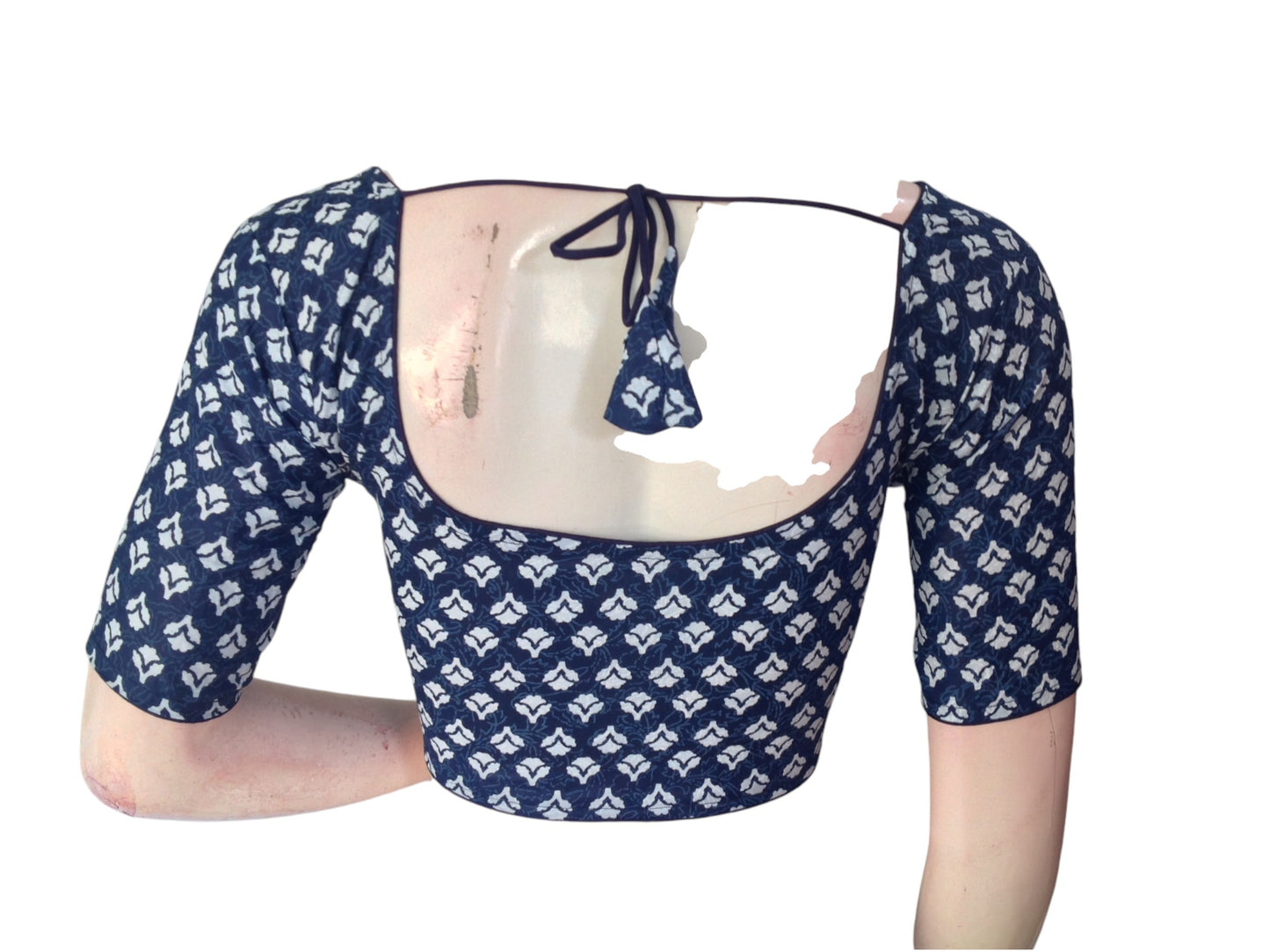 Sapphire Blue Cotton Readymade Saree Blouse: A Royal Touch