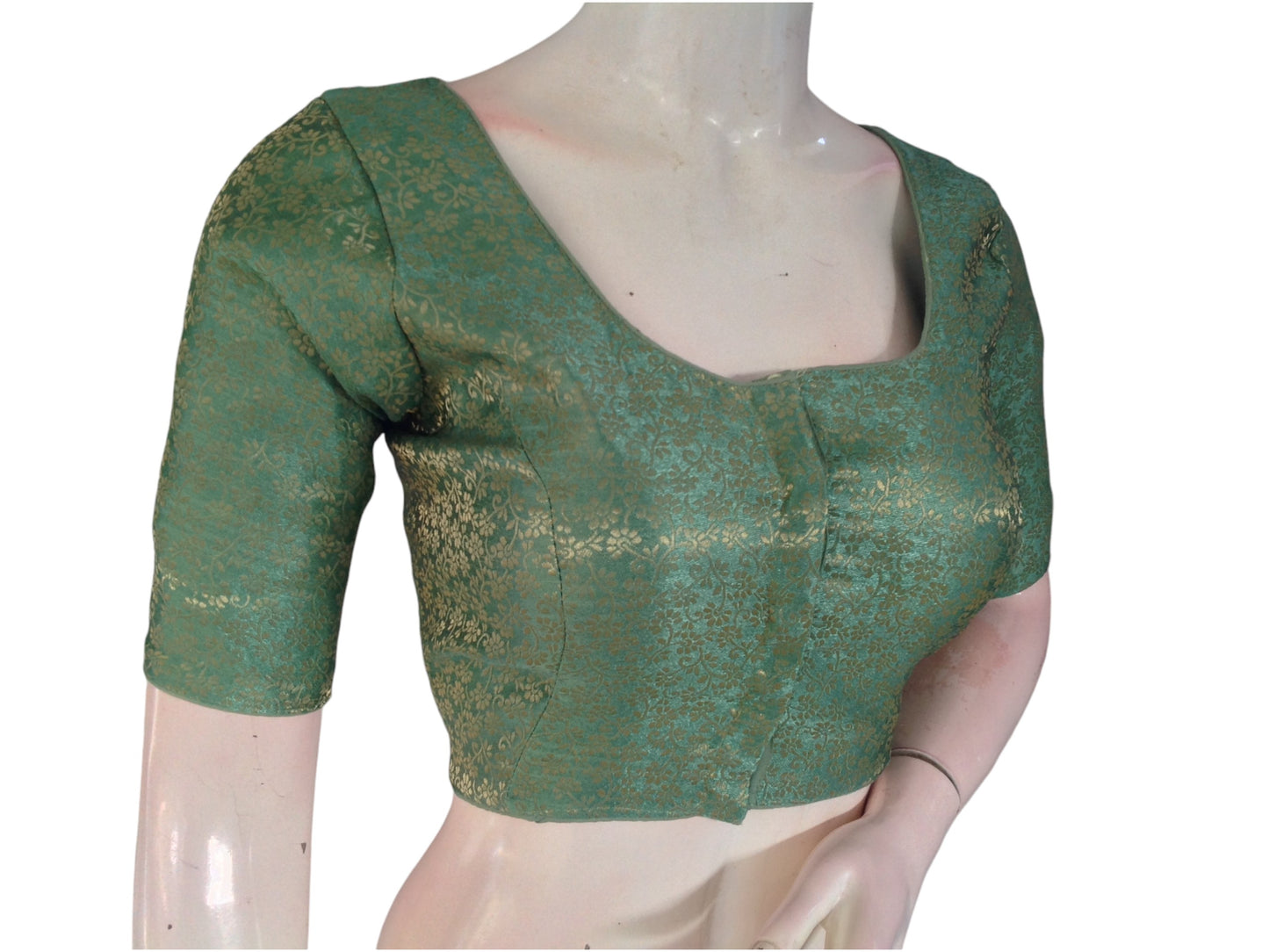 Pastel Paradise: Brocade Silk Readymade Saree Blouse