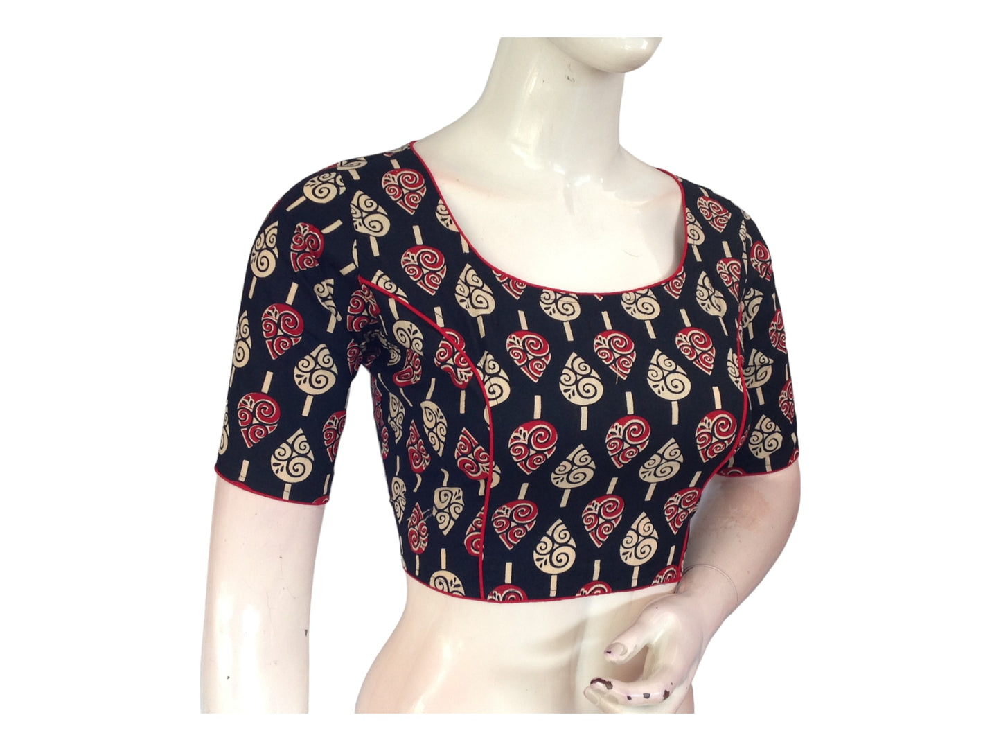 Black Saree Blouse, Cotton Readymade Saree Blouse, Indian Boat Neck Choli top
