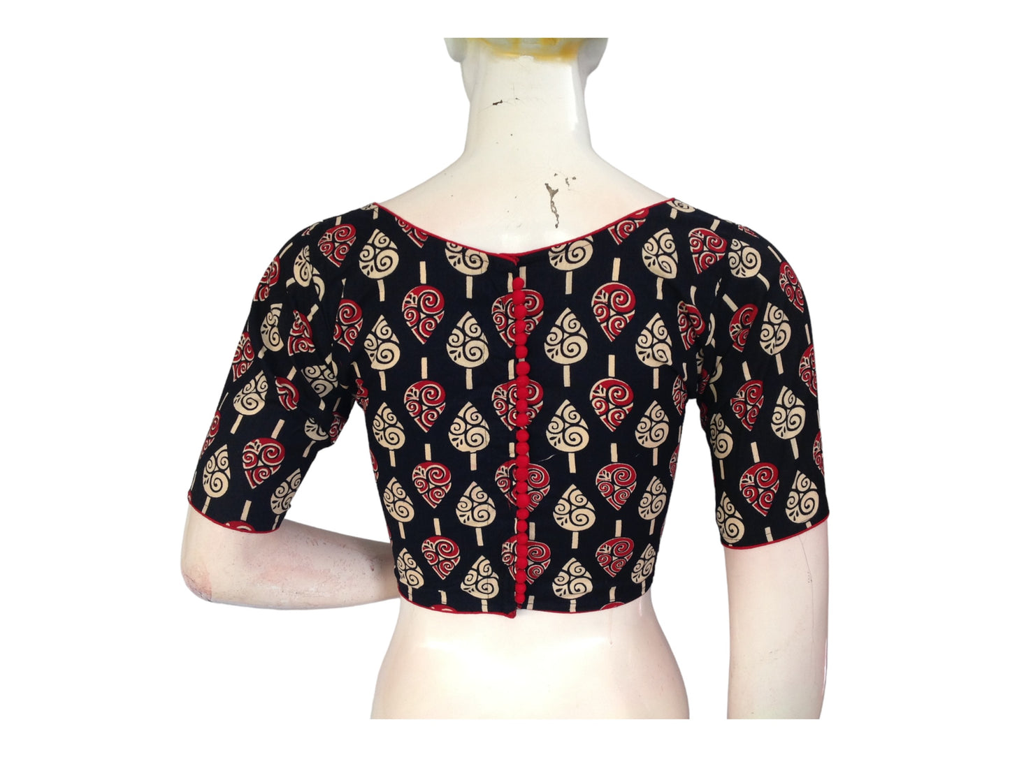 Black Saree Blouse, Cotton Readymade Saree Blouse, Indian Boat Neck Choli top