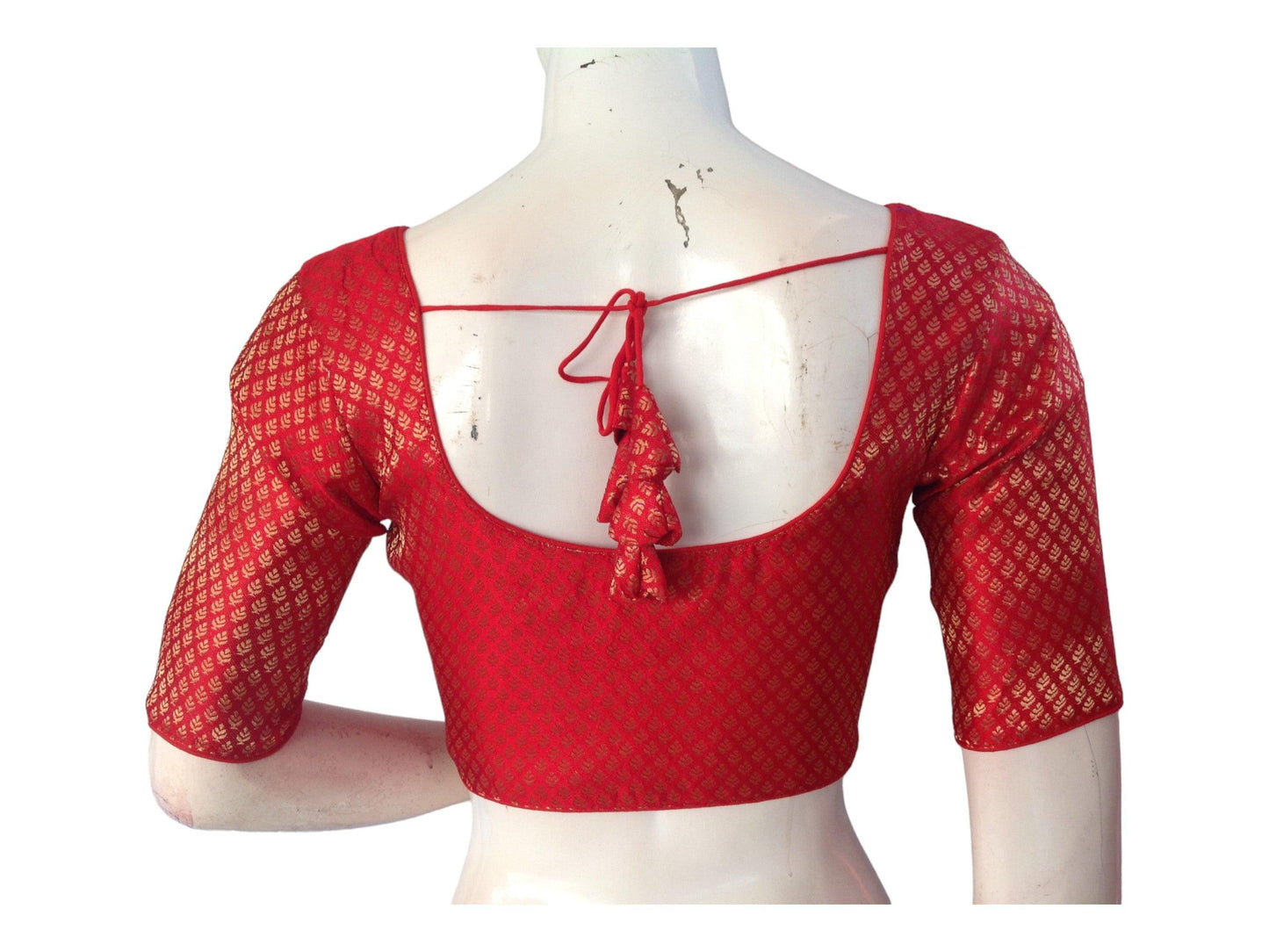 Red Saree blouse, Silk Saree Readymade Blouse, Brocade Plus Size Blouse