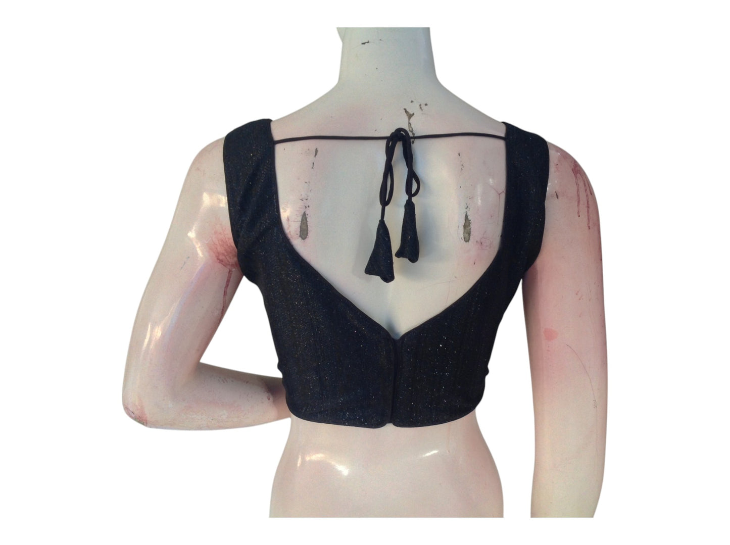 Luxurious Black Color Sequin Saree Blouse | Trendy Designer Piece