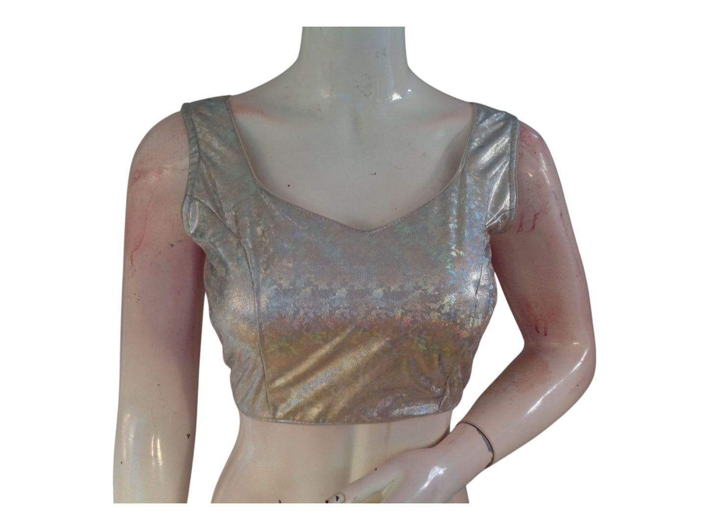 Elegant Pastel Brown Nylon Spandex Saree Blouse for Party Wear