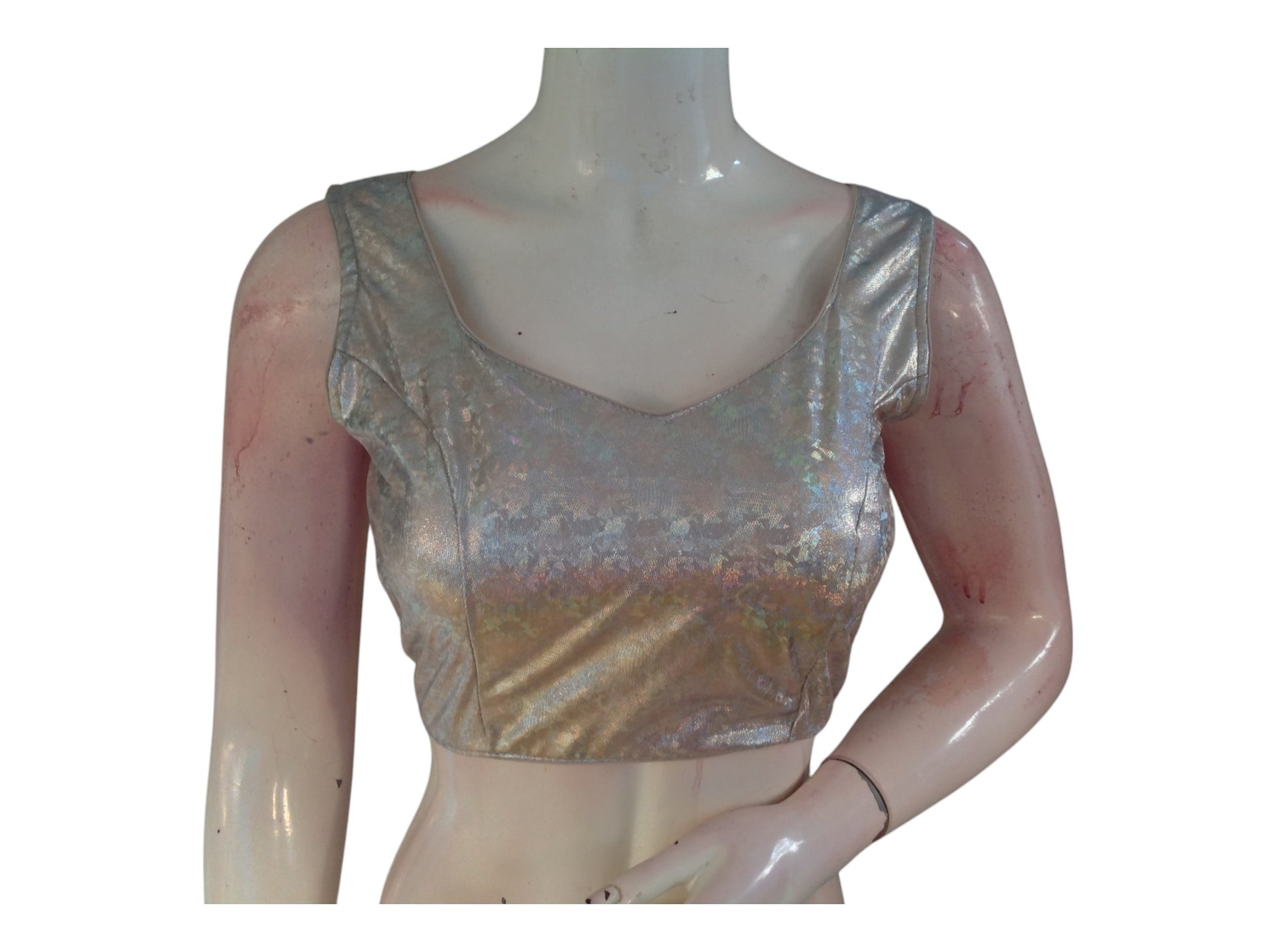 Elegant Pastel Brown Nylon Spandex Saree Blouse for Party Wear