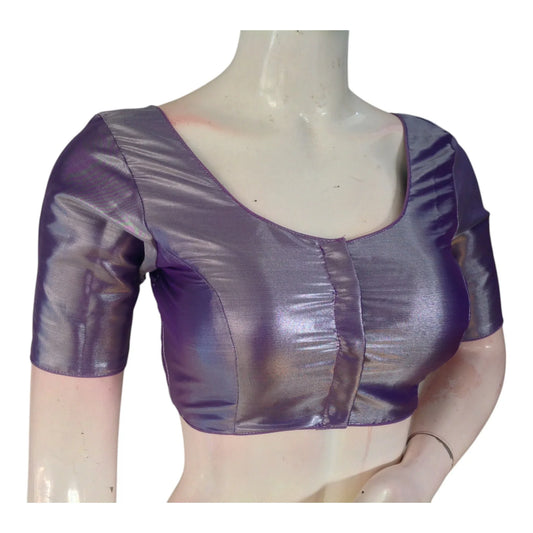 Lavender Plain Silk Blouse | Elegant Readymade Blouse | Light Purple Top - D3blouses