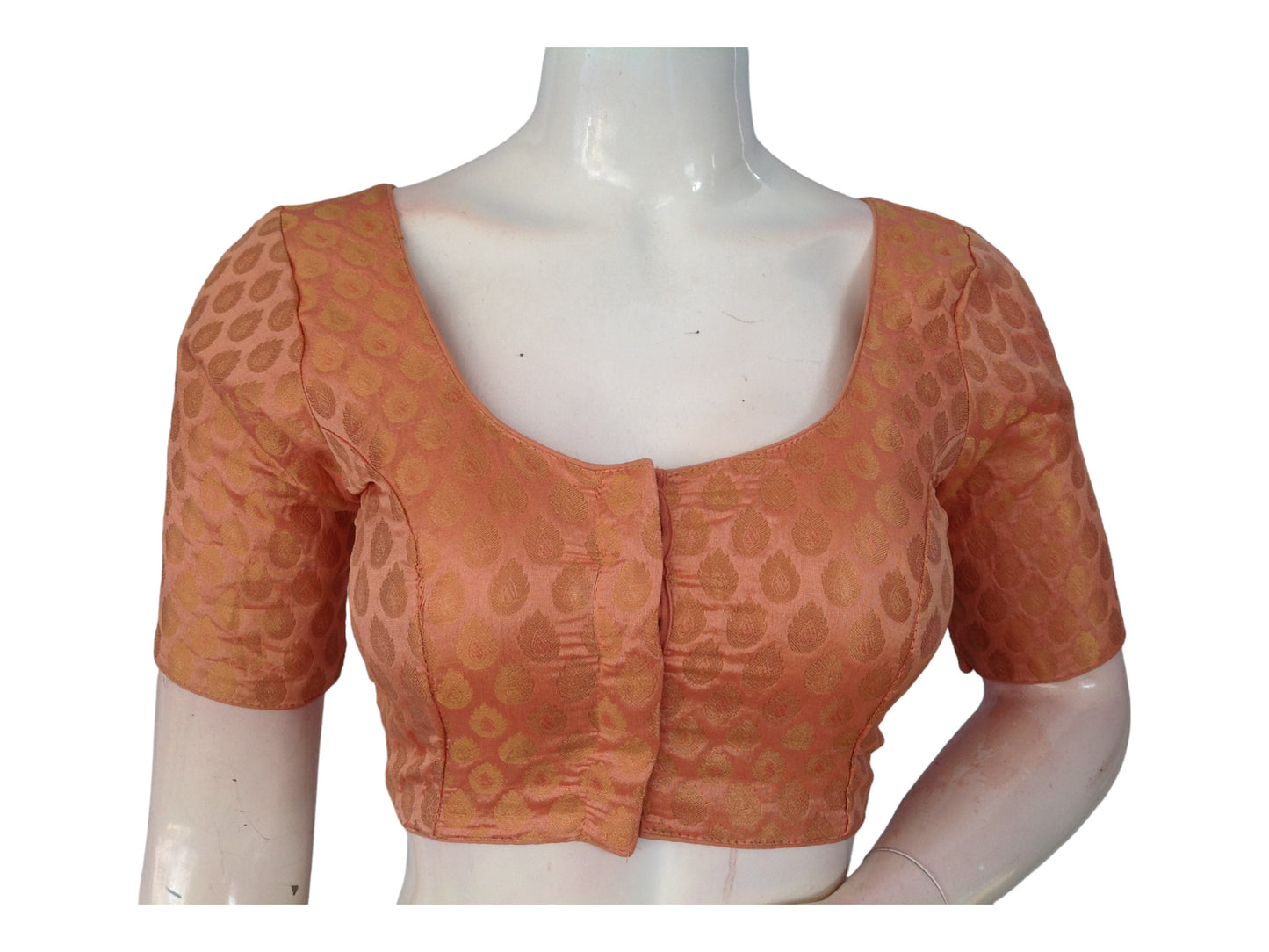 Golden Elegance, Buy Brocade Silk Saree Readymade Blouses Online