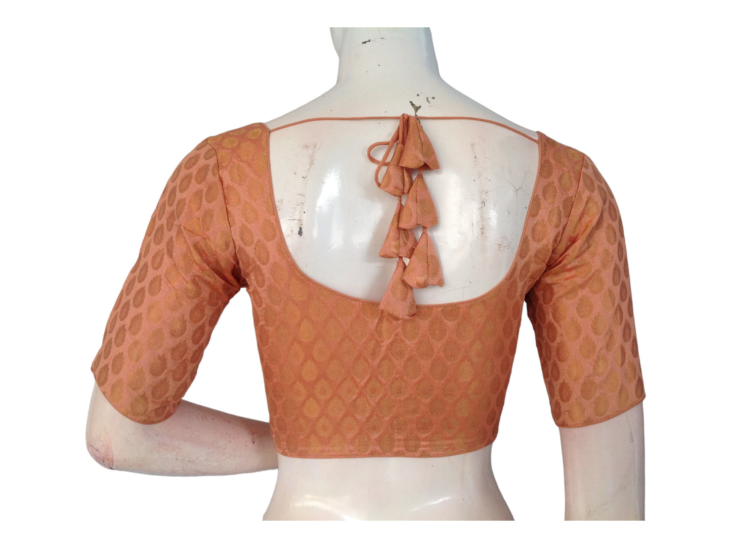 Golden Elegance, Buy Brocade Silk Saree Readymade Blouses Online