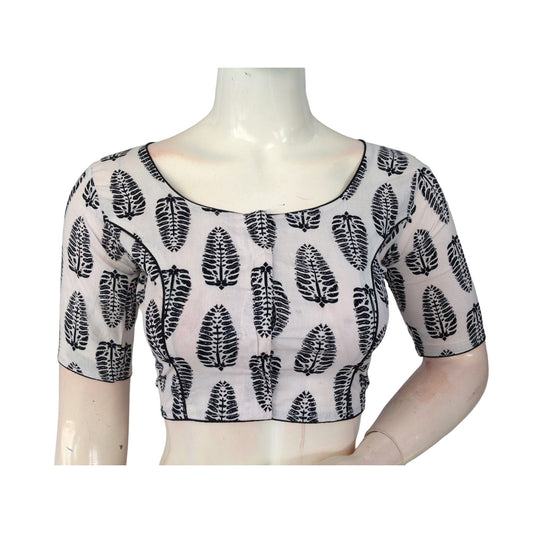 White High Neck Cotton Blouse | Indian Ethnic Wear | Festive & Casual Chic