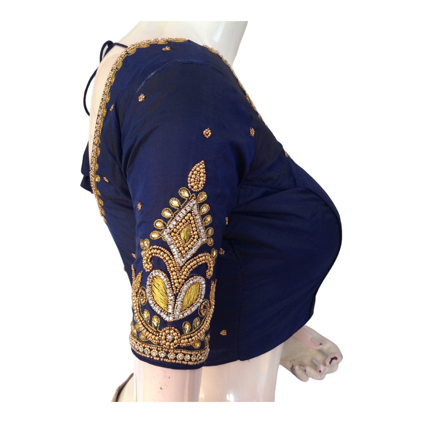 Elegant Navy Blue Blouses | Handcrafted Silk Blouses | India