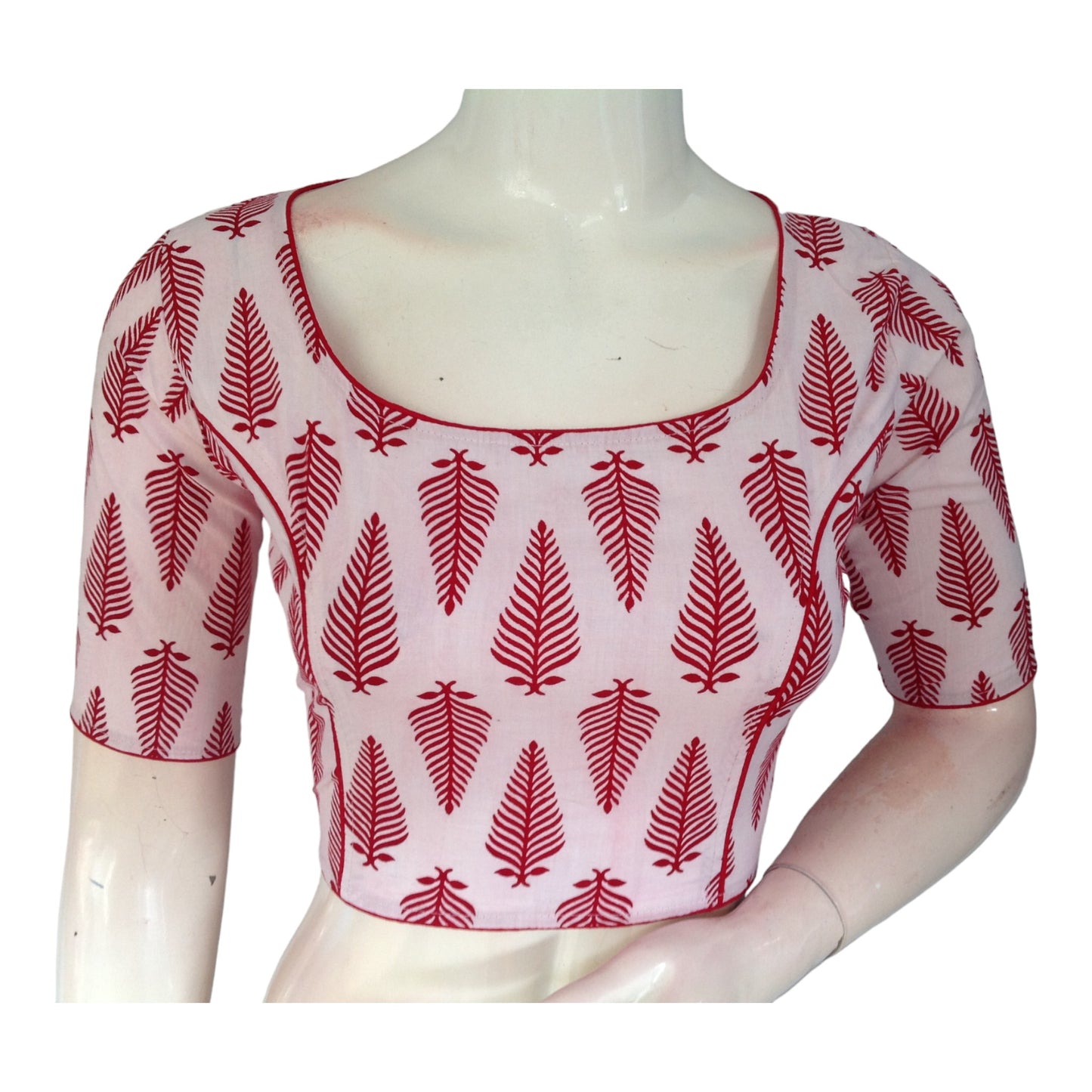 Classic White High Neck Saree Blouse | Hand loom Cotton | Timeless Elegance