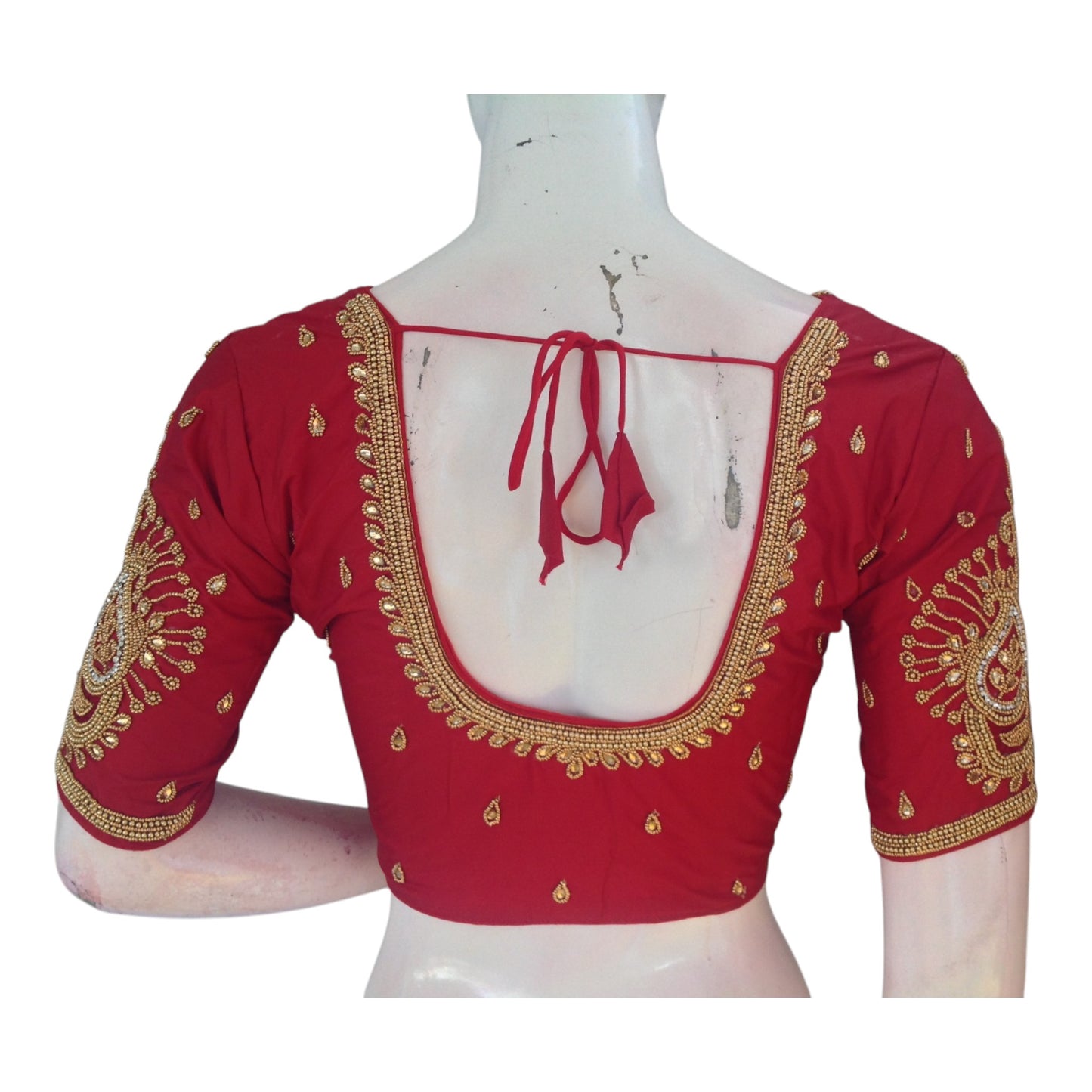Trendy Maroon Aari Handwork Bridal Silk Saree Ready made Blouse