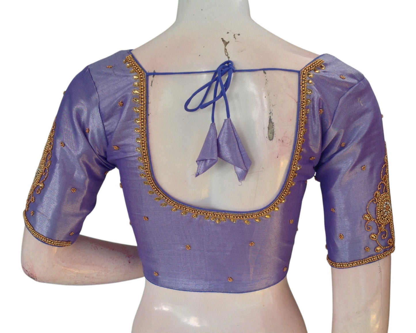 Light Lavender Tissue Silk Aari Wedding Blouse - D3 Blouses