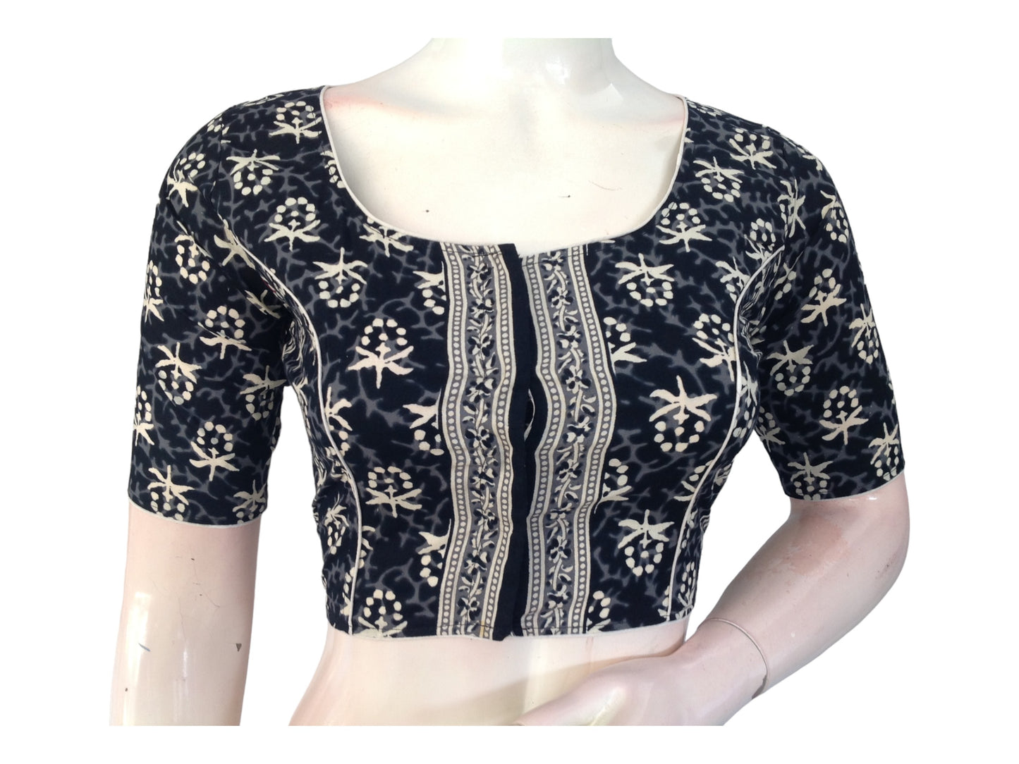 Black High-Neck Blouse: Effortless Elegance in Cotton