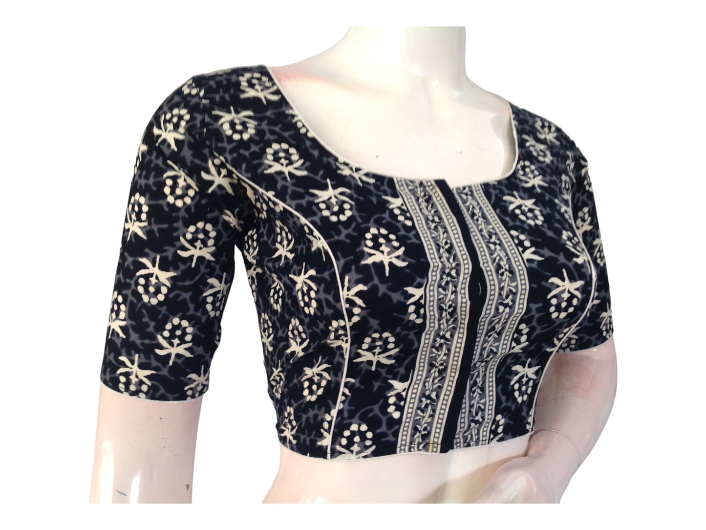 Black High-Neck Blouse: Effortless Elegance in Cotton