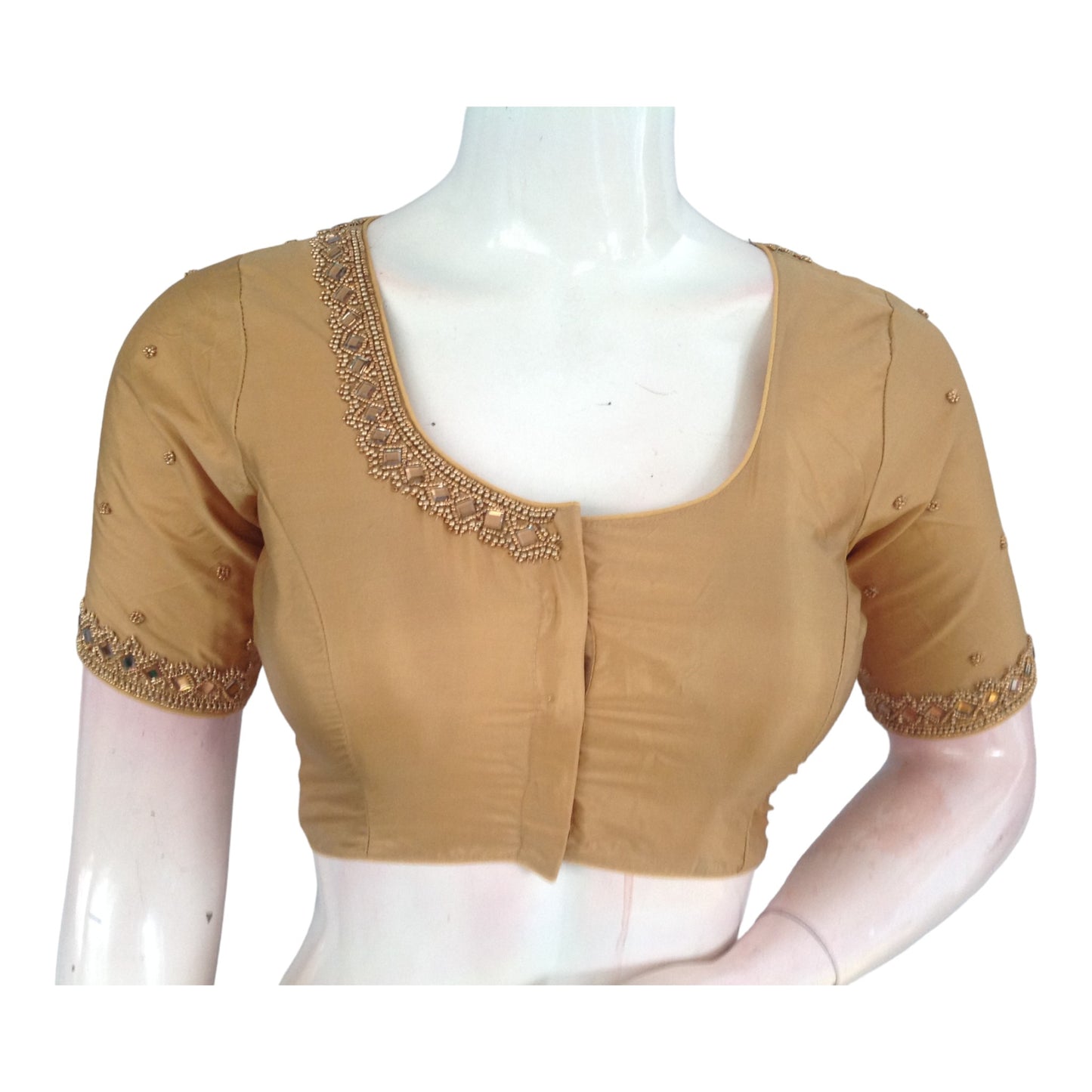 Festive Radiance: Metallic Gold Wedding Saree Blouses for Celebrations
