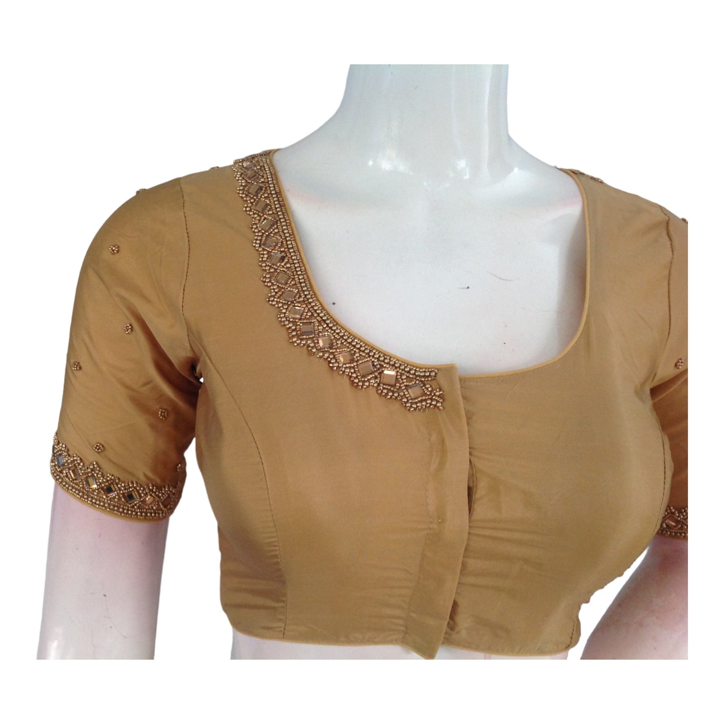 Festive Radiance: Metallic Gold Wedding Saree Blouses for Celebrations