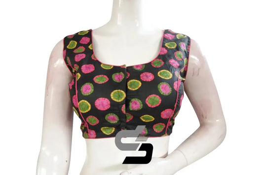 Black Color Sleeveless Cotton Designer Party Wear Readymade Blouse/ Indian Crop Tops - D3blouses