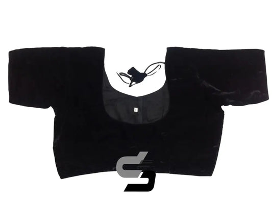 Black Color Velvet Designer Readymade Saree Blouses, Plus Size Collections - D3blouses