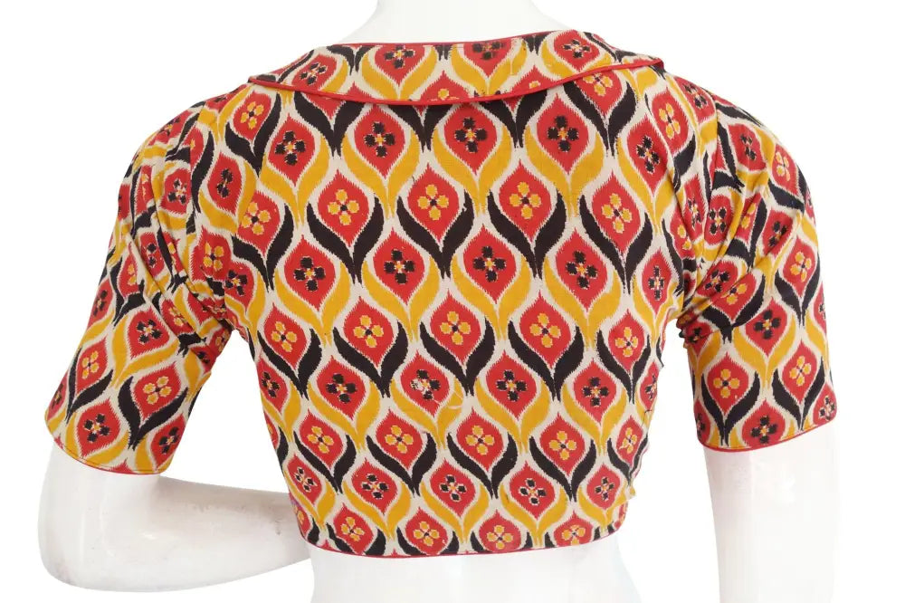 Chic Kalamkari Cotton Designer Saree Blouse, Ready-to-Wear Elegance - D3blouses