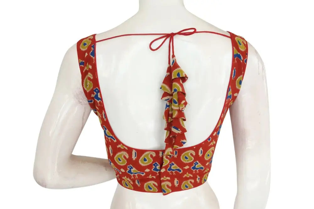Chic Kalamkari Readymade Saree Blouse, Adorned with Beautiful Tassels, Designer Comfort - D3blouses