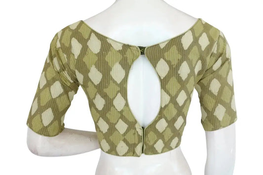 Contemporary Kalamkari Boat Neck Blouse, Designer Ready-to-Wear Chic - D3blouses