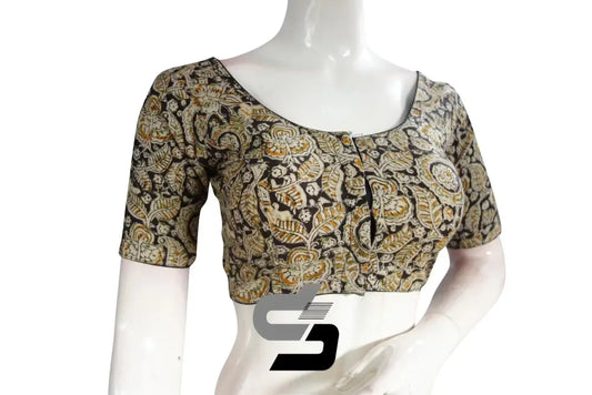 Contemporary Kalamkari Readymade Blouse, Saree Companion - D3blouses