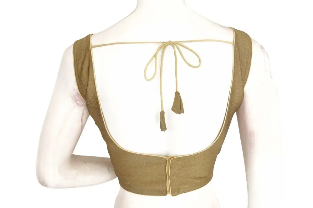 Golden Glow, Plain Silk Designer Readymade Blouse - D3blouses