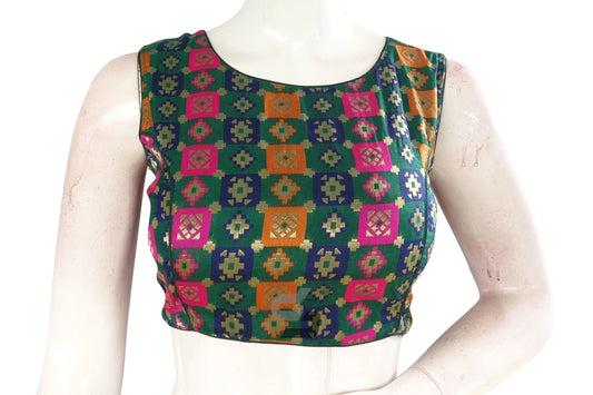 Green Color Brocade silk Designer Blouse - D3blouses