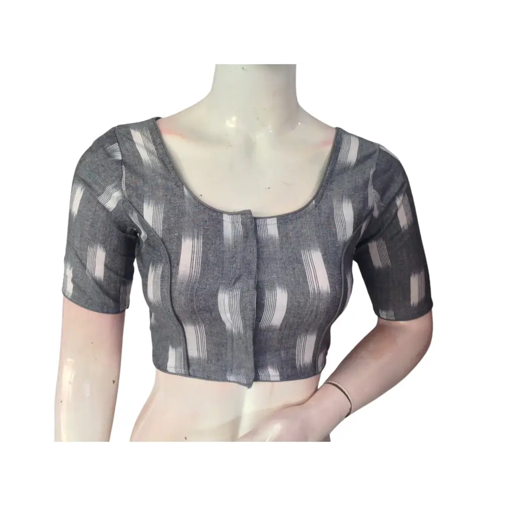 Grey Cotton Readymade Saree Blouse: A Versatile Essential| D3blouses
