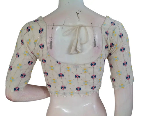 Khadi Cotton Saree Blouse | Indian Ethnic Choli | Ready-to-Wear | Multiple Designs - Readymade Blouse