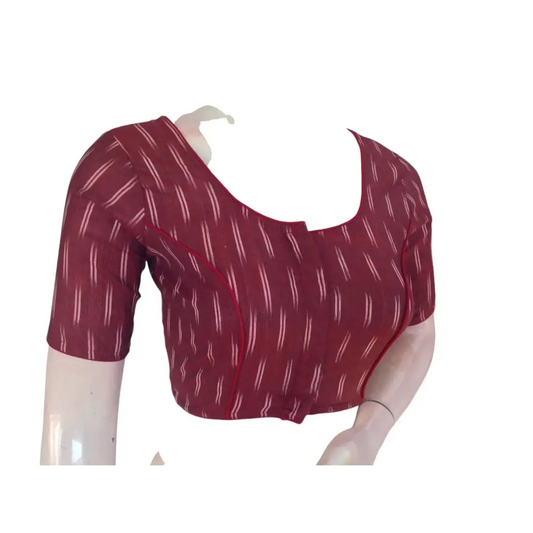 Maroon Cotton Readymade Saree Blouse: A Classic Choice - D3blouses